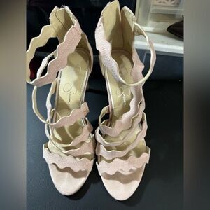 798 Jessica Simpson pink strapy heels size 8.5